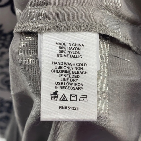 1.State Womens Sparkly Dressy Strapless Top silver metallic fringe off shoulder - Picture 13 of 13